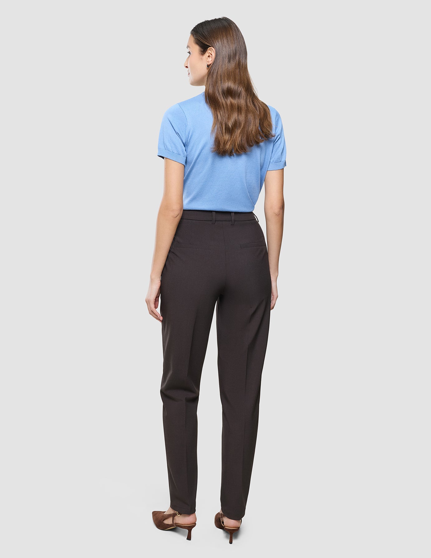Women Ease Pants Tapered Mocha Melange